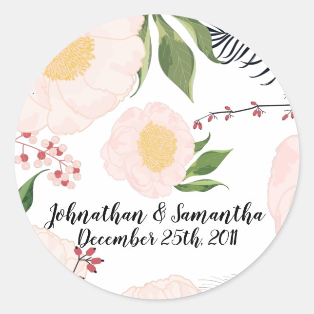 Stickers 20 - 1,5 po Favor Fleurs florales blanche (Devant)