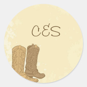 Stickers 20 Cow-boy Wedding Favor
