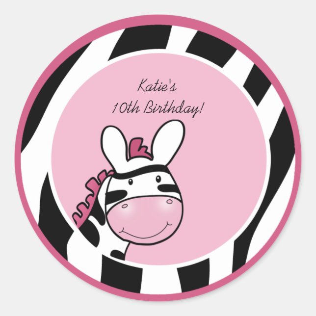 Stickers 3" Favoriser PINK ZEBRA DIVA JUNGLE (Devant)