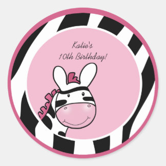 Stickers 3" Favoriser PINK ZEBRA DIVA JUNGLE