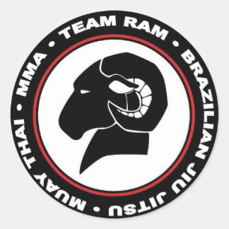 Stickers 3", Set de six, Logo rouge et noir