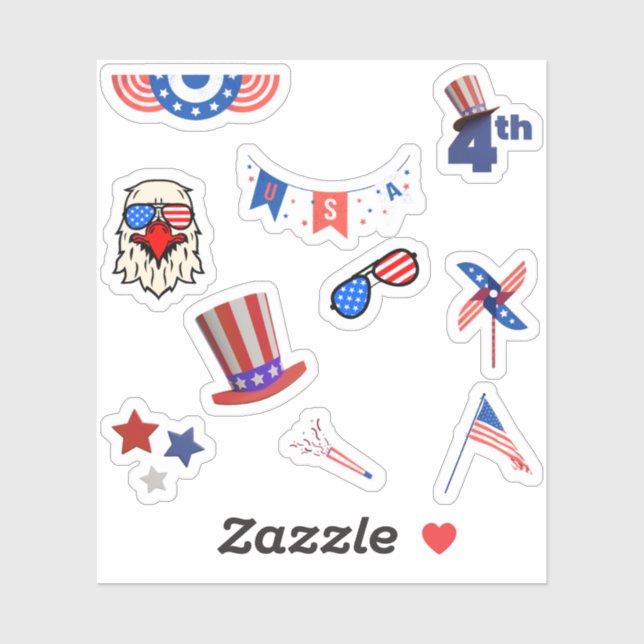 Stickers 4 juillet (Feuille)