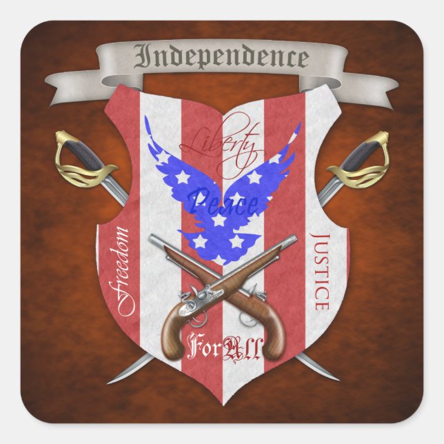 Stickers 4 juillet Patriotique Freedom Crest (Devant)