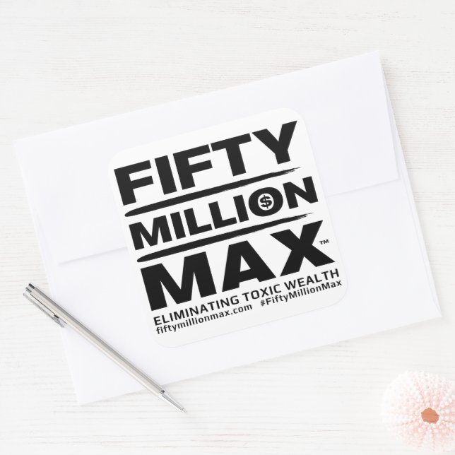 Stickers 50 Million Max™ Text Logo 3" (6) (Enveloppe)