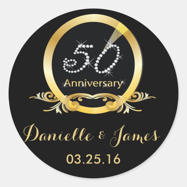 Stickers 50e Anniversaire - Gold Round (Devant)