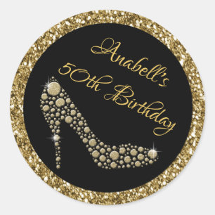 Stickers 50e Anniversaire Golden High Heels