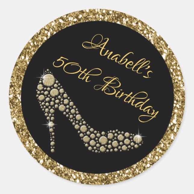 Stickers 50e Anniversaire Golden High Heels (Devant)