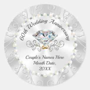 Stickers 60e Anniversaire pour Favors, Enveloppes