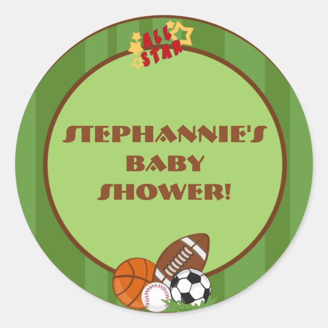 Stickers 6 - 3" Favor Vert étoile (Devant)