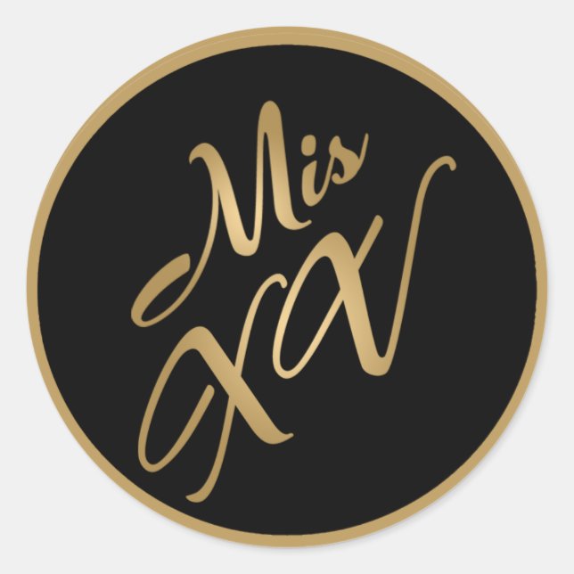 Stickers 6 - 3" Favoriser Mis XV Gold Noir (Devant)