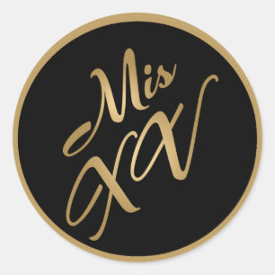 Stickers 6 - 3" Favoriser Mis XV Gold Noir