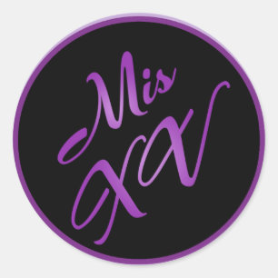 Stickers 6 - 3" Favoriser Mis XV Purple Morado