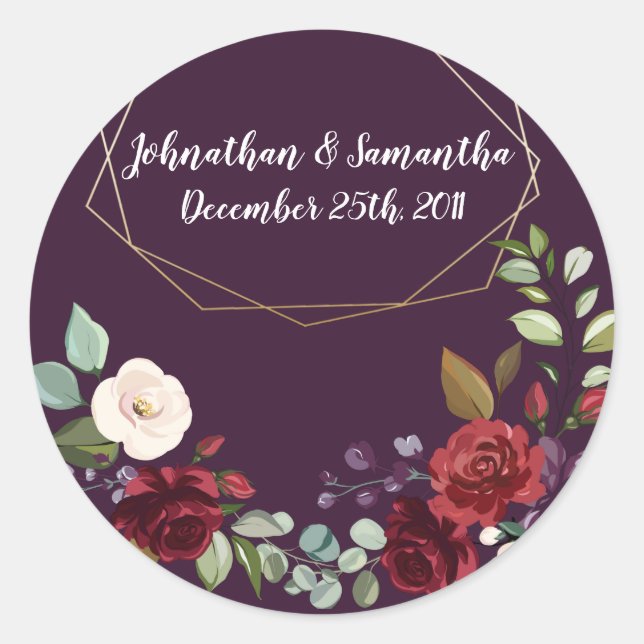 Stickers 6 - 3" Favoriser Plum Purple Rose Gold Ge (Devant)