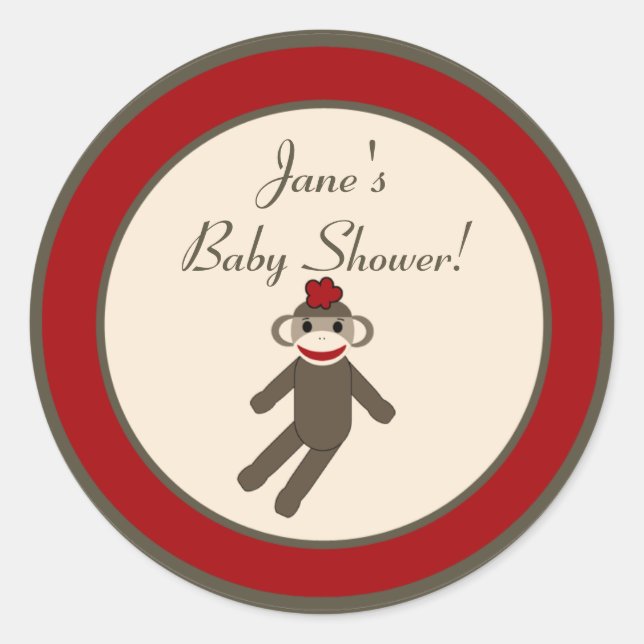 Stickers 6 - 3 pouces Favoriser Sock Rouge Singe (Devant)