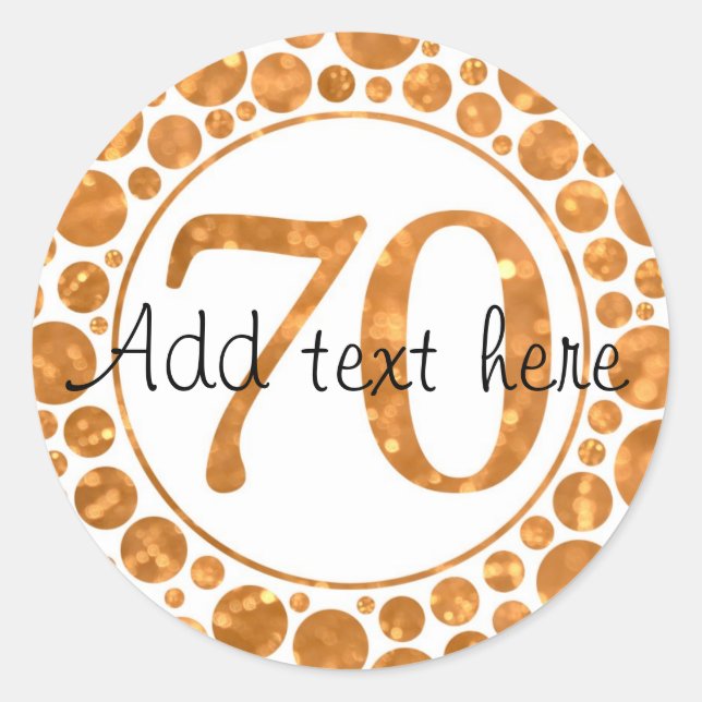 Stickers 70 In Gold - 70th Birthday Party (Devant)
