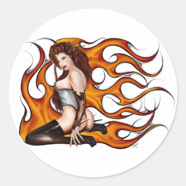 Stickers à aiguilles de beauté flamboyante (Devant)