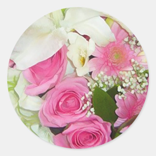 Stickers à enveloppe florale rose et blanc (Devant)