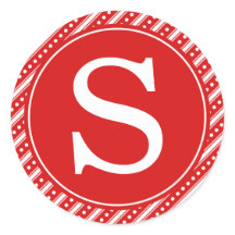Stickers à enveloppe rouge de Noël avec Monogramme
