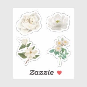 Stickers à fleurs blanches