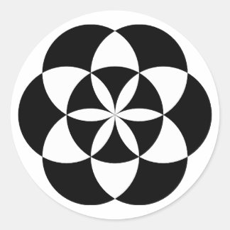 Stickers à fleurs en sept cercles, BW