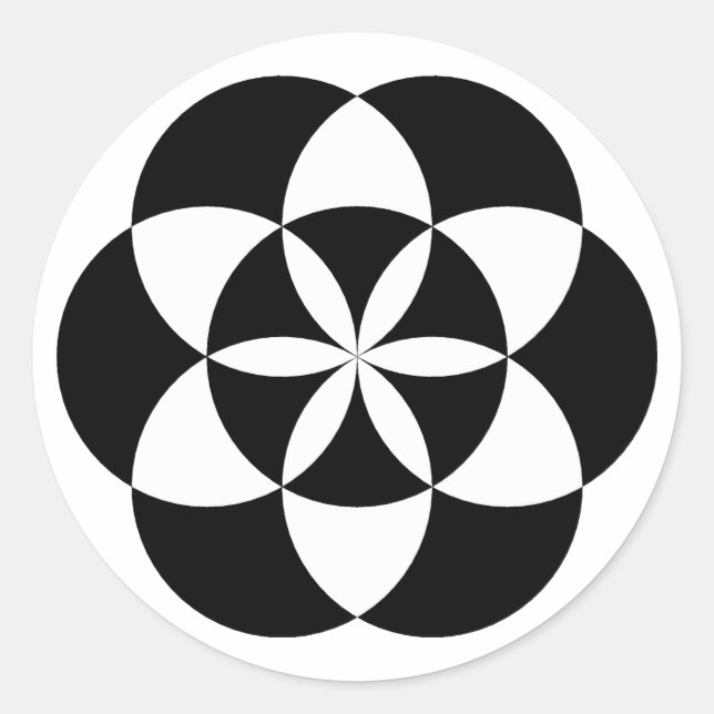 Stickers à fleurs en sept cercles, BW (Devant)