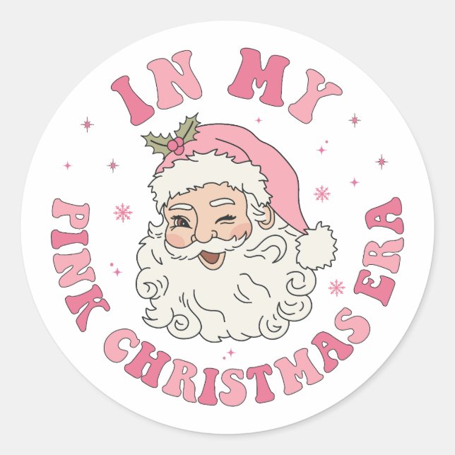 Stickers À L'Ère De Noël Rose (Devant)