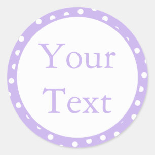 Stickers à points Polka violet et blanc avec texte