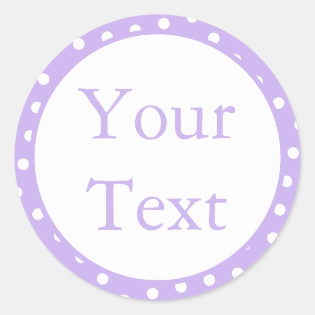 Stickers à points Polka violet et blanc avec texte (Devant)
