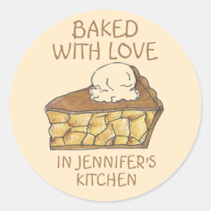 Stickers à tarte Apple personnalisée Cuite avec am