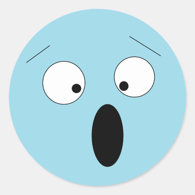 Stickers À Visage Silencieux, Pale Surpris (Devant)