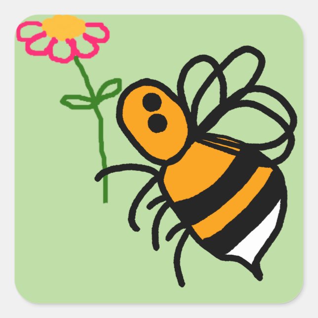 Stickers Abeille Et Fleur 20 par feuille (Devant)