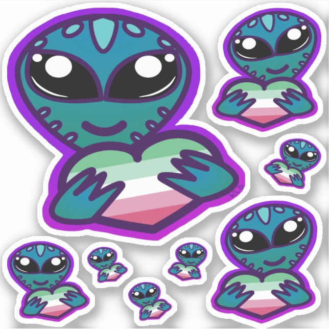Stickers Abrosexués et Fiers Aliens (Devant)