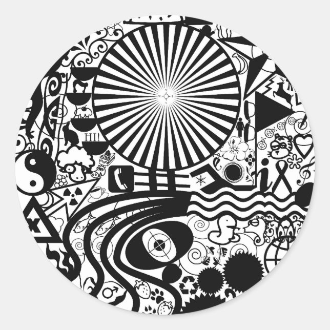 Stickers Abstraits noirs et blancs (Devant)