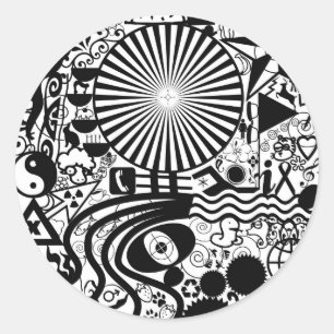 Stickers Abstraits noirs et blancs
