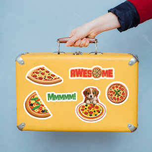 Stickers Adorable Amateurs de pizza - Personnalise