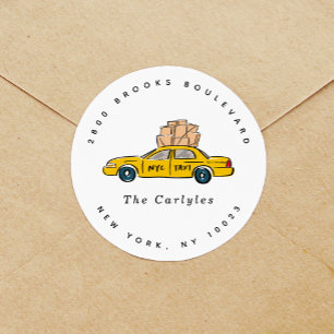 Stickers Adresse de retour de taxi Jaune NYC