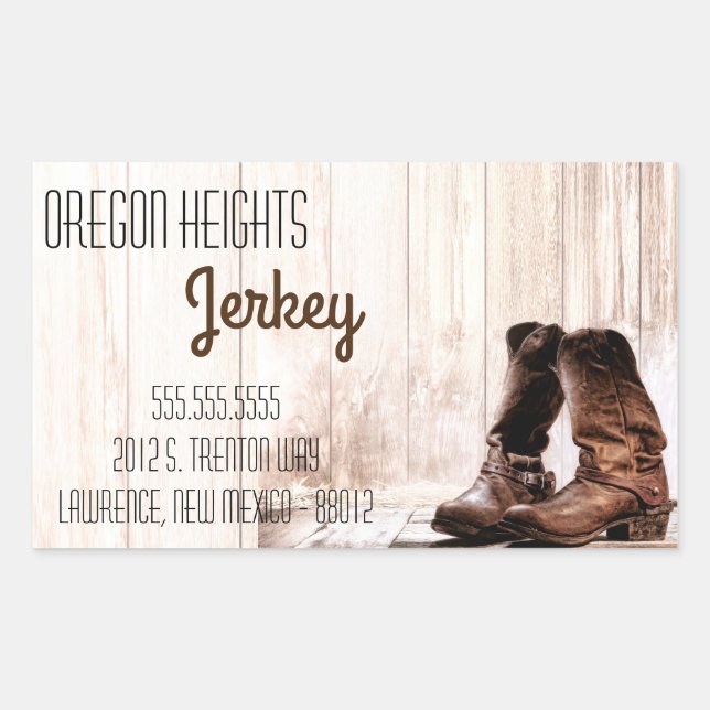 Stickers Adresse d'entreprise Red Boots Pays Russe (Devant)