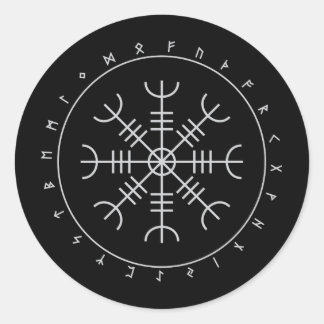 Stickers Aegishjalmr Runes (Round)