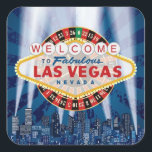 Stickers Affiche de bienvenue Las Vegas Cityscape<br><div class="desc">Pour tout événement ou occasion organisé à Las Vegas fabuleux! Ajoutez du texte personnalisé en couleur blanche sur le bas (recommandé) pour répondre à vos besoins.</div>