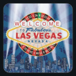 Stickers Affiche de bienvenue Las Vegas Cityscape<br><div class="desc">Pour tout événement ou occasion organisé à Las Vegas fabuleux! Ajoutez du texte personnalisé en couleur blanche sur le bas (recommandé) pour répondre à vos besoins.</div>