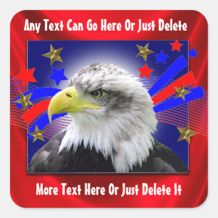 Stickers Aigle Patriotique Et Étoiles D'Or