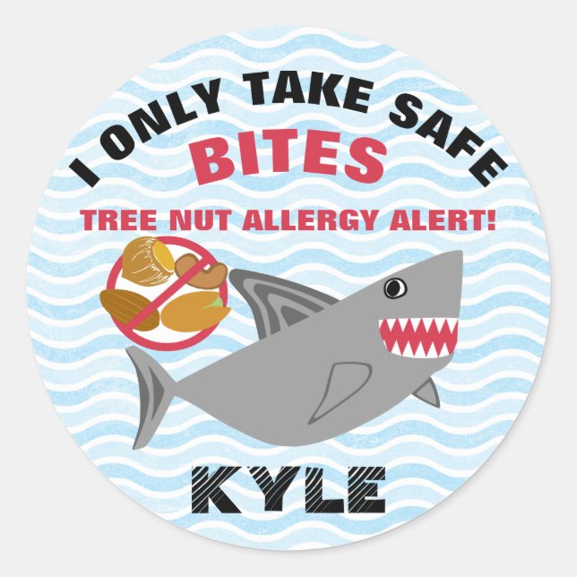 Stickers Alerte allergie aux noix de requin (Devant)