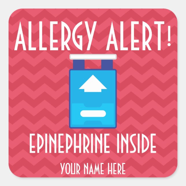 Stickers Alerte aux allergies à l'épinéphrine (Devant)