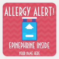 Stickers Alerte aux allergies à l'épinéphrine