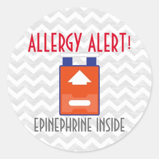 Stickers Alerte aux allergies à l'épinéphrine (Devant)