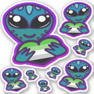 Stickers Aliens aromantiques et fières