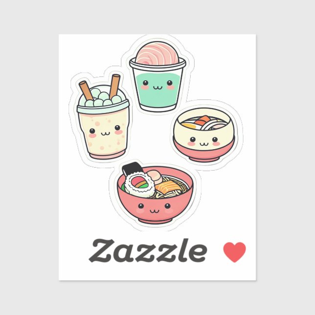 Stickers Alimentaires Kawaii | Thé À Bulle Cuite,  (Feuille)
