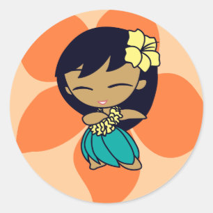 Stickers "Aloha Honeys" en pêche de lt.