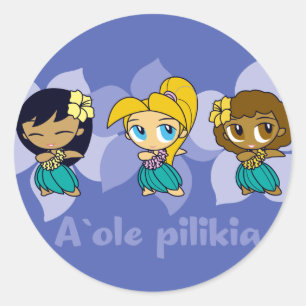 stickers "Aloha Honeys" hula girls in peri
