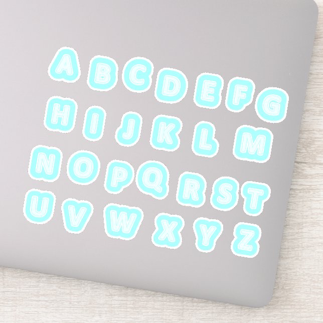 Stickers Alphabet Turquoise (Détail)